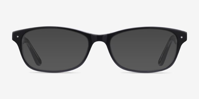 Kedah Black AcetateEyeglass Frames from EyeBuyDirect, with Tinted Lenses