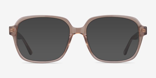 Tompkins Clear Brown AcetateEyeglass Frames from EyeBuyDirect, with Tinted Lenses
