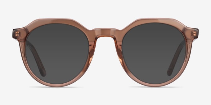 hellolupo【 24aw brown D 】 Mikoto Geometric Light Brown Full Rim Eyeglasses