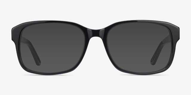 Tobias Black AcetateEyeglass Frames from EyeBuyDirect, with Tinted Lenses