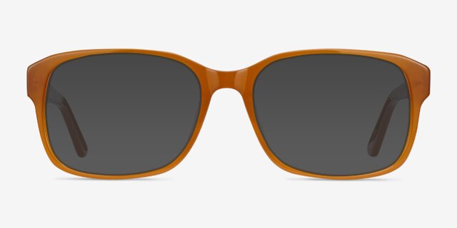 Tobias Mellow Yellow AcetateEyeglass Frames from EyeBuyDirect, with Tinted Lenses