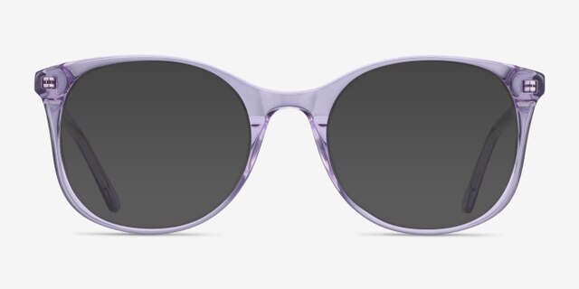 Greta Clear Purple AcétateMontures de lunettes de vue d'EyeBuyDirect, Avec des Verres Teintés