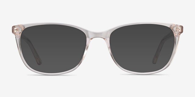Lena Clear Beige AcetateEyeglass Frames from EyeBuyDirect, with Tinted Lenses