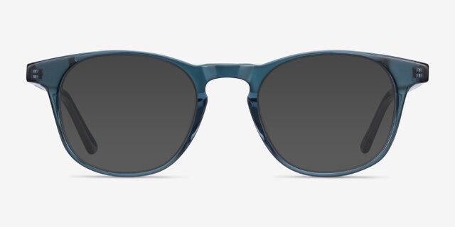 Alastor Blue AcetateEyeglass Frames from EyeBuyDirect, with Tinted Lenses