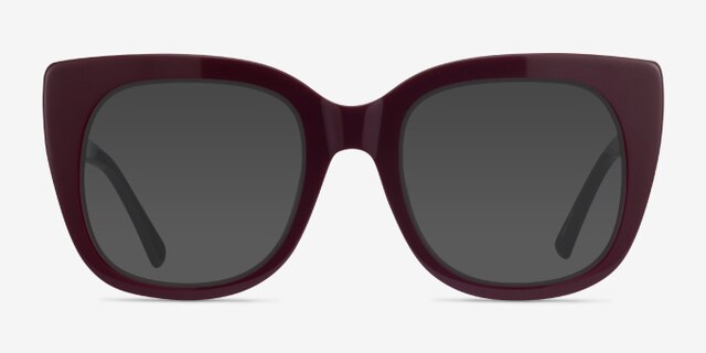 Unique Burgundy & Black AcetateEyeglass Frames from EyeBuyDirect, with Tinted Lenses