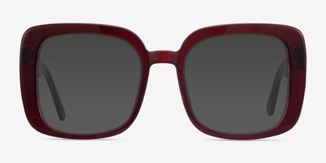 Heather Burgundy AcetateEyeglass Frames from EyeBuyDirect, with Tinted Lenses