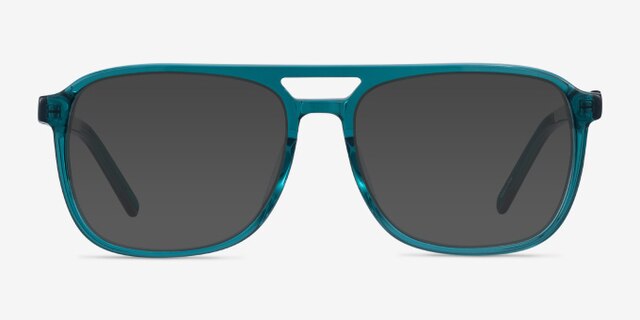 Russell Teal AcetateEyeglass Frames from EyeBuyDirect, with Tinted Lenses