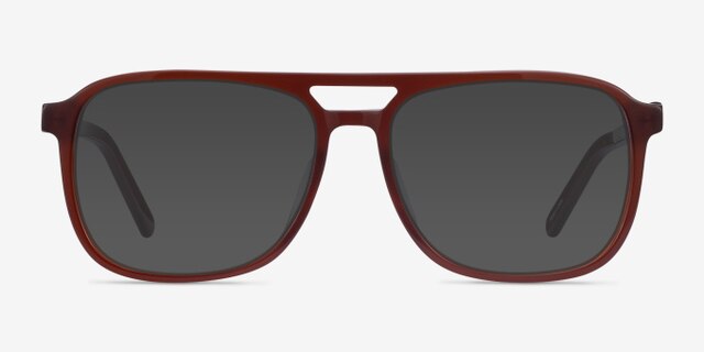 Russell Brun AcétateMontures de lunettes de vue d'EyeBuyDirect, Avec des Verres Teintés