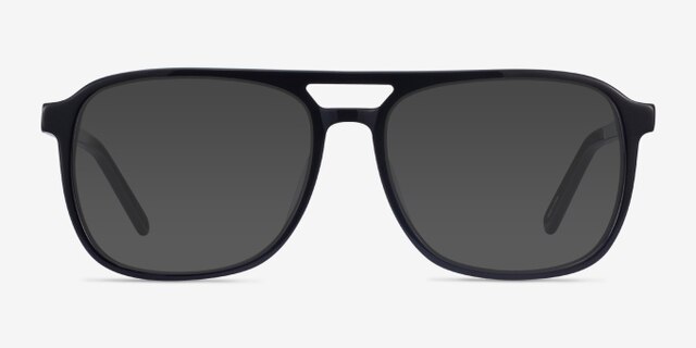 Russell Noir AcétateMontures de lunettes de vue d'EyeBuyDirect, Avec des Verres Teintés