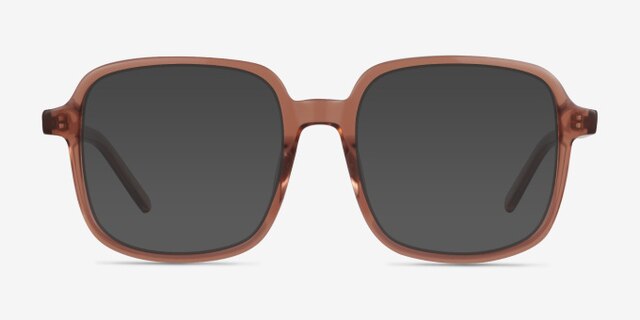Gaston Clear Brown AcetateEyeglass Frames from EyeBuyDirect, with Tinted Lenses