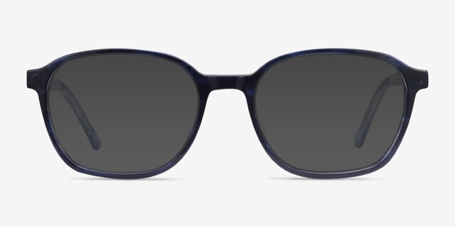 Efficient Blue Striped AcetateEyeglass Frames from EyeBuyDirect, with Tinted Lenses