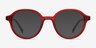 Satisfy Clear Red AcetateEyeglass Frames from EyeBuyDirect, with Tinted Lenses