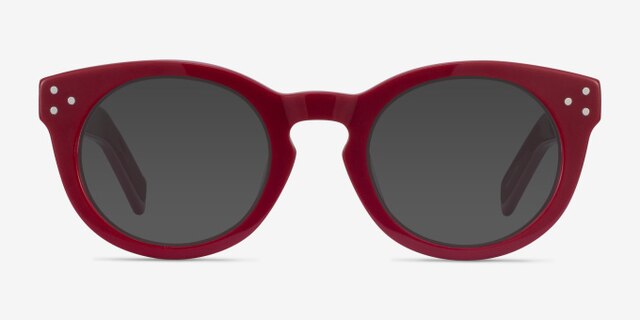 Morla Burgundy AcetateEyeglass Frames from EyeBuyDirect, with Tinted Lenses