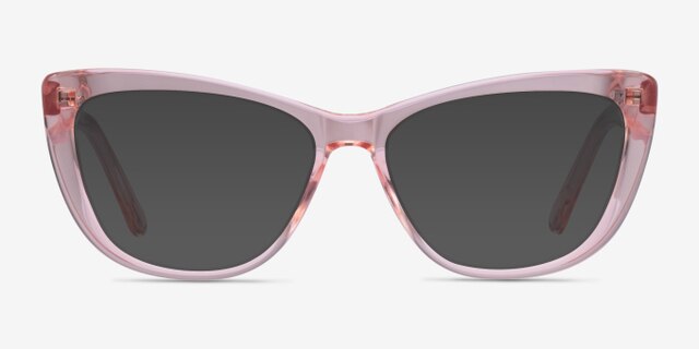 Charlotte Clear Pink AcétateMontures de lunettes de vue d'EyeBuyDirect, Avec des Verres Teintés