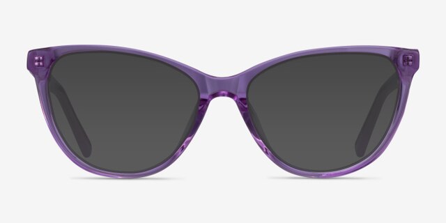 Sing Clear Purple AcetateEyeglass Frames from EyeBuyDirect, with Tinted Lenses