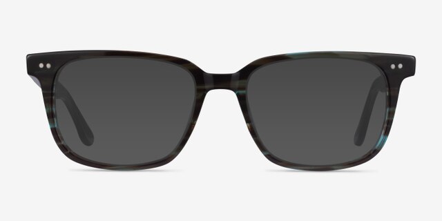 Pacific Striped Blue AcetateEyeglass Frames from EyeBuyDirect, with Tinted Lenses