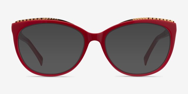 Brilliance Red AcetateEyeglass Frames from EyeBuyDirect, with Tinted Lenses