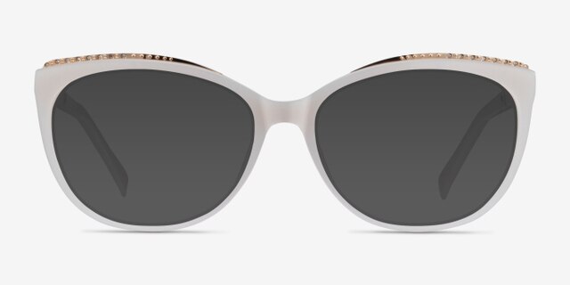 Brilliance White AcetateEyeglass Frames from EyeBuyDirect, with Tinted Lenses