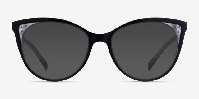 Bijou Black AcetateEyeglass Frames from EyeBuyDirect, with Tinted Lenses