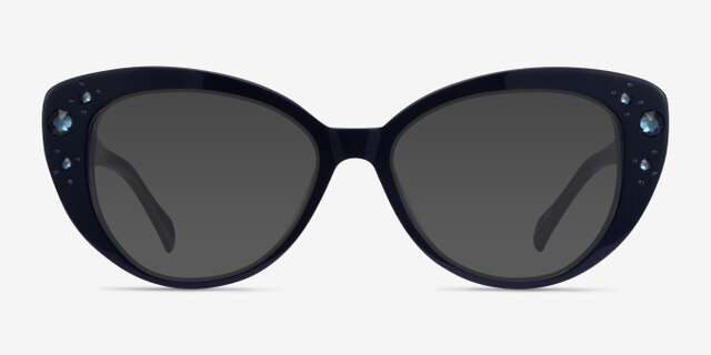 Diamond Bleu marine AcétateMontures de lunettes de vue d'EyeBuyDirect, Avec des Verres Teintés