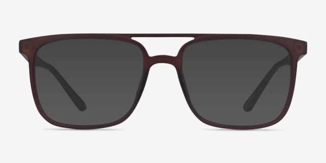 Between Matte Coffee PlasticEyeglass Frames from EyeBuyDirect, with Tinted Lenses