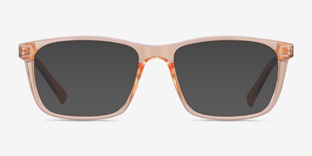 Brad Clear Orange Black PlasticEyeglass Frames from EyeBuyDirect, with Tinted Lenses