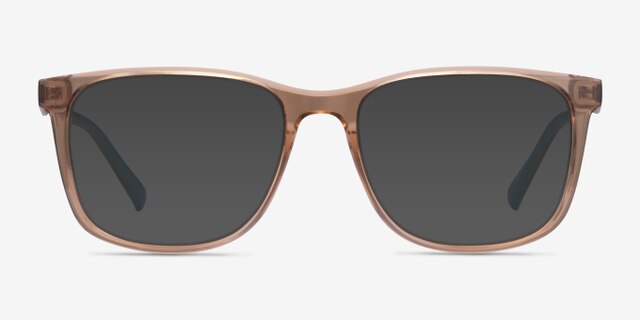 Freeze Clear Brown PlasticEyeglass Frames from EyeBuyDirect, with Tinted Lenses