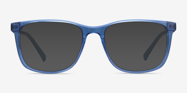 Freeze Clear Blue PlasticEyeglass Frames from EyeBuyDirect, with Tinted Lenses