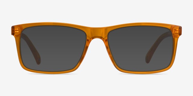 Community Clear Orange PlasticEyeglass Frames from EyeBuyDirect, with Tinted Lenses