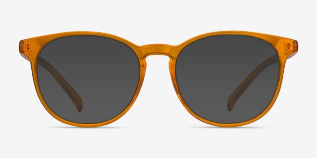 Rainbow Clear Orange PlasticEyeglass Frames from EyeBuyDirect, with Tinted Lenses