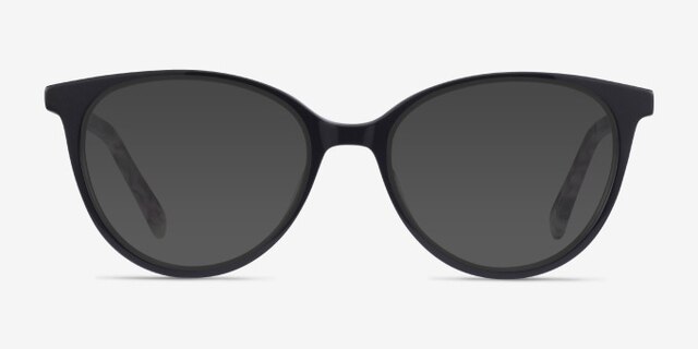 Friend Black Floral AcetateEyeglass Frames from EyeBuyDirect, with Tinted Lenses