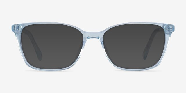 Cheesecake Clear Blue AcétateMontures de lunettes de vue d'EyeBuyDirect, Avec des Verres Teintés