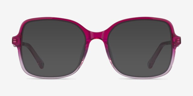 Clematis Clear Pink AcetateEyeglass Frames from EyeBuyDirect, with Tinted Lenses