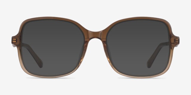 Clematis Clear Brown AcetateEyeglass Frames from EyeBuyDirect, with Tinted Lenses
