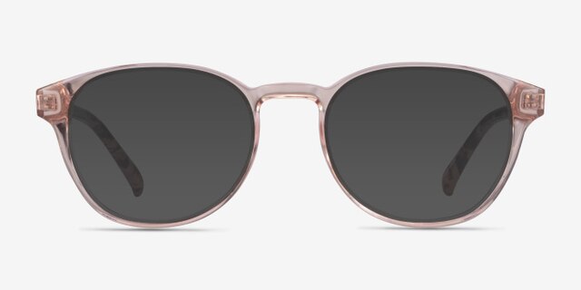 Cool Clear Pink Floral PlasticEyeglass Frames from EyeBuyDirect, with Tinted Lenses