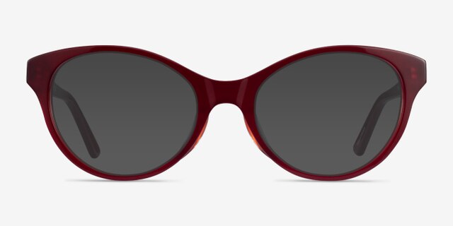 Dilly Burgundy AcetateEyeglass Frames from EyeBuyDirect, with Tinted Lenses