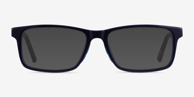 Osmotic Dark Blue Tortoise AcetateEyeglass Frames from EyeBuyDirect, with Tinted Lenses