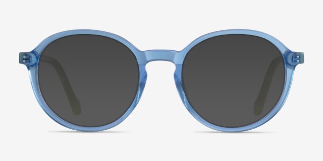 Happy Clear Blue Green AcetateEyeglass Frames from EyeBuyDirect, with Tinted Lenses