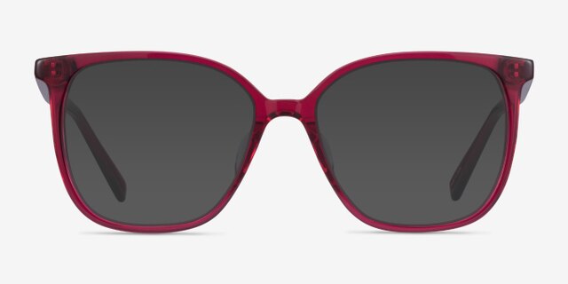 Latte Raspberry AcetateEyeglass Frames from EyeBuyDirect, with Tinted Lenses