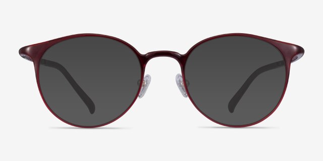 Solace Red PlasticEyeglass Frames from EyeBuyDirect, with Tinted Lenses