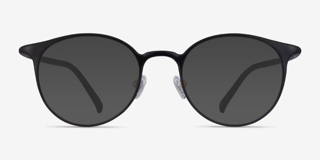 Solace Matte Black PlastiqueMontures de lunettes de vue d'EyeBuyDirect, Avec des Verres Teintés