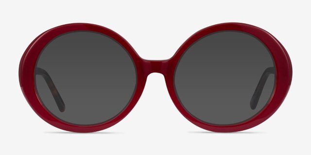 Voila Burgundy Tortoise AcetateEyeglass Frames from EyeBuyDirect, with Tinted Lenses