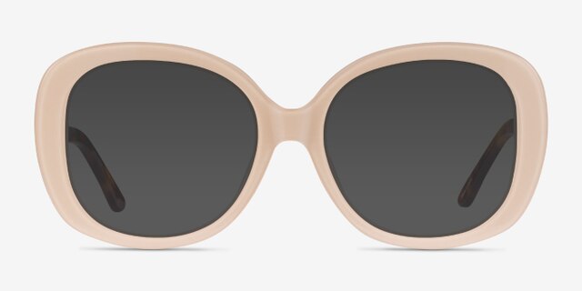 Tess Cream & Tortoise AcetateEyeglass Frames from EyeBuyDirect, with Tinted Lenses