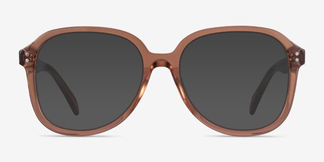 Tripp Clear Brown AcetateEyeglass Frames from EyeBuyDirect, with Tinted Lenses