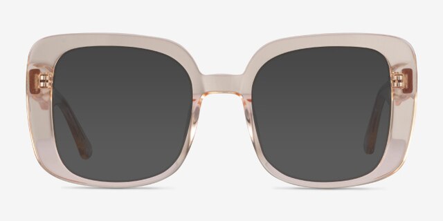 Calista Clear Yellow AcetateEyeglass Frames from EyeBuyDirect, with Tinted Lenses