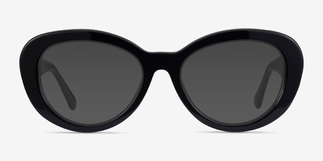 Dahlia Black AcetateEyeglass Frames from EyeBuyDirect, with Tinted Lenses