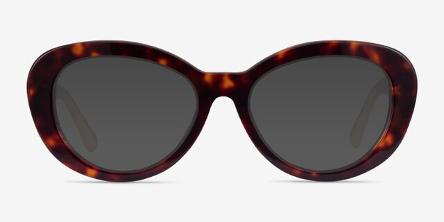Dahlia Tortoise & Cream AcetateEyeglass Frames from EyeBuyDirect, with Tinted Lenses