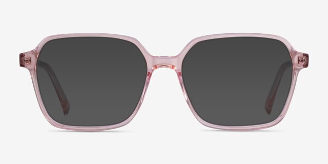 Bucolic Clear Pink AcetateEyeglass Frames from EyeBuyDirect, with Tinted Lenses