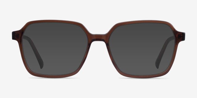 Bucolic Clear Brown AcetateEyeglass Frames from EyeBuyDirect, with Tinted Lenses