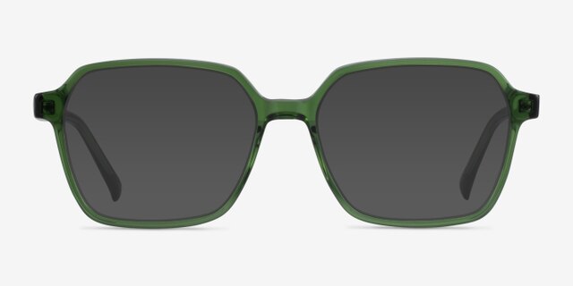 Bucolic Clear Green AcetateEyeglass Frames from EyeBuyDirect, with Tinted Lenses